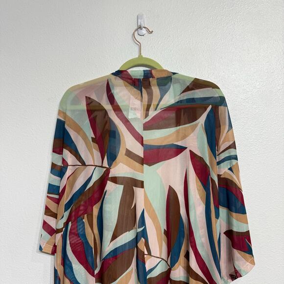 Lane Bryant Veronica Palm Classic Open-Front Mesh Kimono Sz 26/28 NWT - Picture 8 of 12